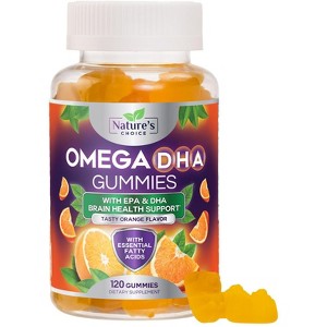 Omega 3 Fish Oil Gummies - Triple Strength Omega 3 Gummy Vitamins, High Absorption EPA & DHA Fatty Acids, for Heart Health - 120 Gummies - 1 of 4
