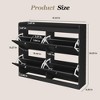 Large Shoe Storage Cabinet – 4 Flip Drawers, Freestanding Hidden Organizer with Wooden Legs for Entryway/Hallway/Bedroom (1-Piece) - 3 of 4