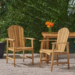 VYNXARIA Outdoor Weather Resistant Acacia Wood Dining Chairs (Set of 2), Natural Finish - 1 of 4
