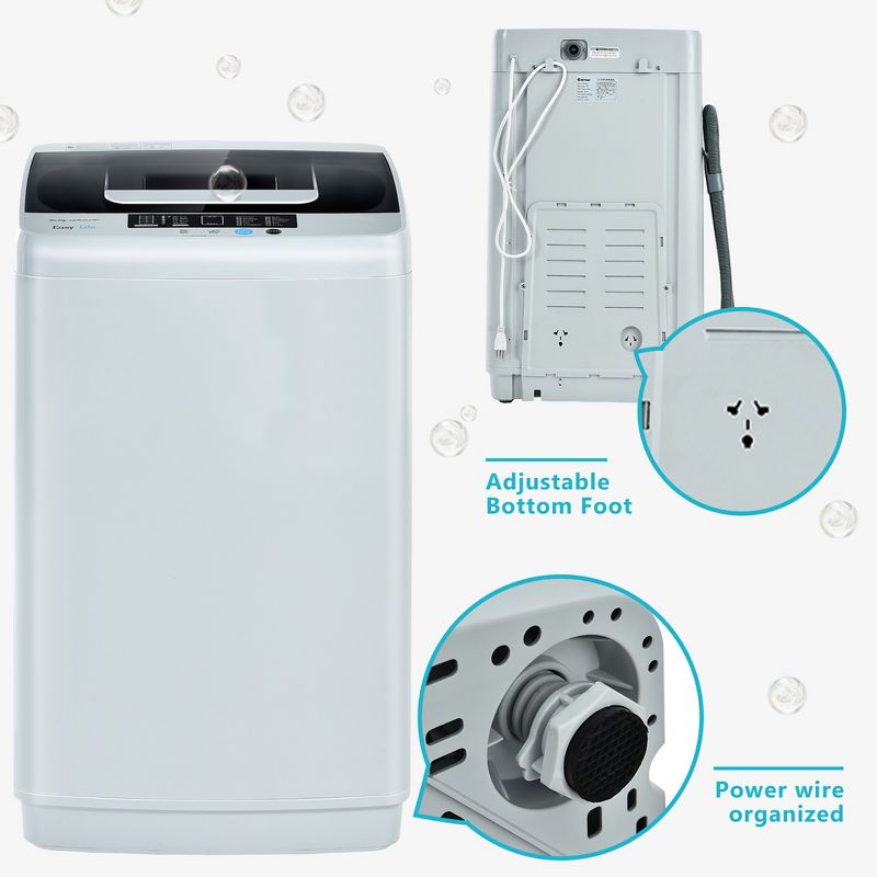 Costway Portable Full-Automatic Laundry Washing Machine 8.8lbs Spin Washer W/ Drain Pump, 5 of 11