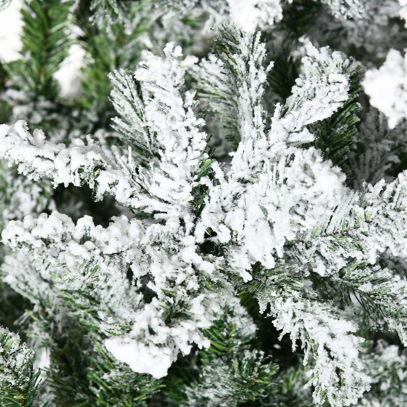 HOMCOM 9 FT Tall Unlit Snow Flocked Pine Artificial Christmas Tree with Realistic Branches, Green, 5 of 7