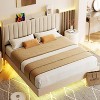 Nasitip Floating Bed Frame with LED Lights, Upholstered Platform Full Bed Frame, No Box Spring Needed - 2 of 4