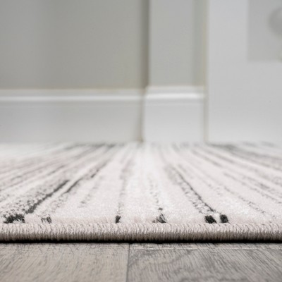 Austin Gradient Striped Gray Synthetic 4' x 6' Area Rug