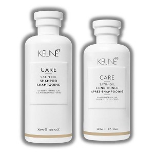 Keune Care Satin Oil Shampoo - (10.1 oz) & Keune Satin Oil Conditioner - (8.5 oz) | Oil-enhanced hair treatment features Maracuja - DUO SET - 1 of 2