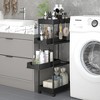 Fortune Candy 4 Tier Plastic Storage Cart with Wheels, Rolling Kitchen Shelving Rack for Pantry, Bathroom, Office - 2 of 4