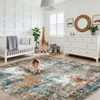 Modern Abstract Rea Rugs for Living Room, Large Washable Bedroom Rug - 2 of 4