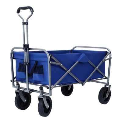 SKRAN Collapsible Wagon Cart Foldable,Wagons Carts Foldable with Wheels with Drink Holders,for Shopping,Garden,Apartment,Camping,Outdoor