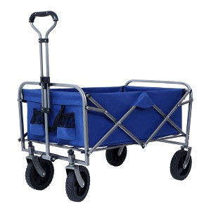 SKRAN Collapsible Wagon Cart Foldable,Wagons Carts Foldable with Wheels with Drink Holders,for Shopping,Garden,Apartment,Camping,Outdoor - 1 of 4