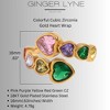Gold Hearts Wrap Ring for Women 18kt Gold Plated Stainless Steel Adjustable Colorful CZ by Ginger Lyne Collection - 4 of 4