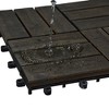 Racxily Acacia Wood Interlocking Deck Tiles Checker Pattern, 12" x 12" Square Dark Brown Acacia Hardwood Outdoor Flooring for Patio, Bancony - 3 of 4