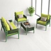 4-Piece Boho Patio Furniture Set with Handmade Rope Weave, Metal Frame, Tempered Glass Table, and Thick Cushions - 3 of 4