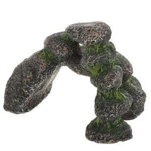 Unique Bargains Aquarium Terrariums Mountain for Fish Tank Landscape Decoration Gray Green 3.94" Height 1pcs - 1 of 4