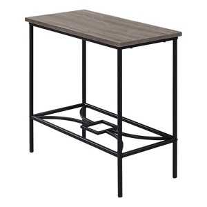 Monarch Specialties Accent Table Side End Narrow Small 2 Tier Living Room Bedroom Metal Laminate Brown Black Contemporary Modern - 1 of 4