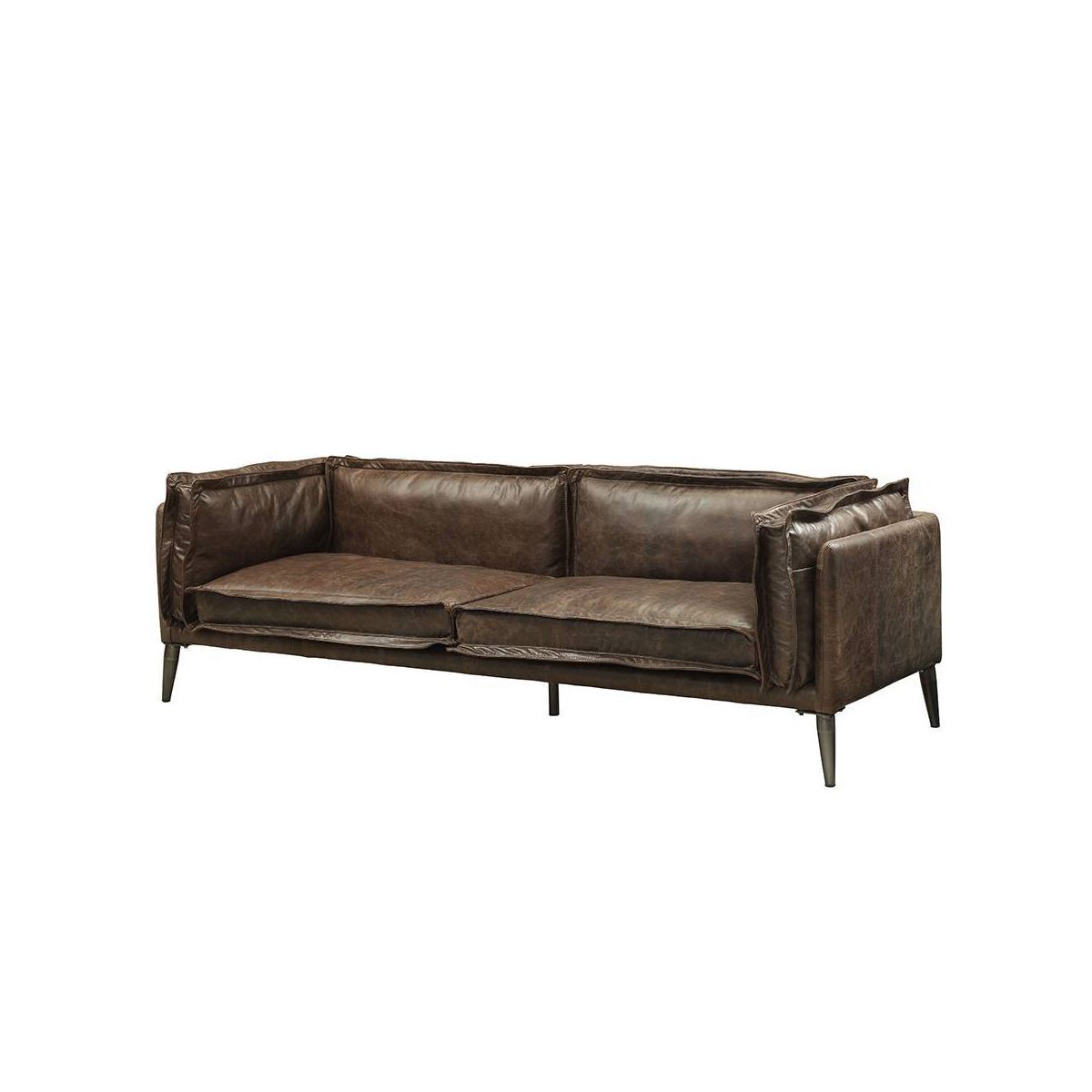 Acme Furniture Porchester Grain Leather Sofa Distress Chocolate - thumbnail 7