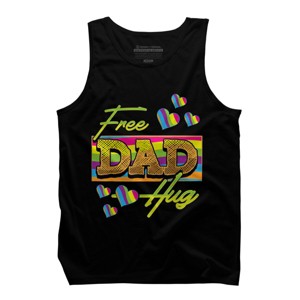 Adult Design By Humans Father's Day Free Dad Hugs Pride Hearts By daddy1993 Tank Top - 1 of 2