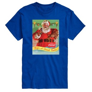 Men's - Coca Cola - Sip Of Good Taste Vintage Coca Cola Santa Short Sleeve Graphic T-Shirt - 1 of 4