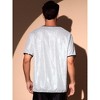 INSPIRE CHIC Men's Metallic Short Sleeved Club Rave Party Sequins Sparkly T-Shirt - 3 of 4