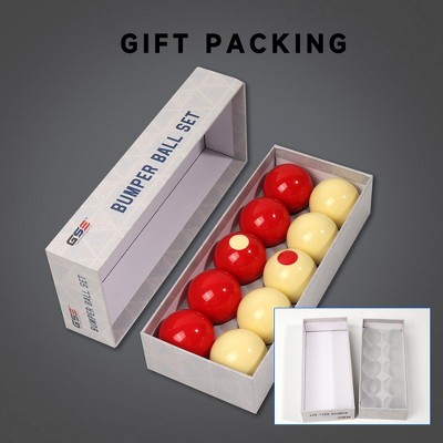 Regulation Size Red and White Bumper Pool Ball Set
