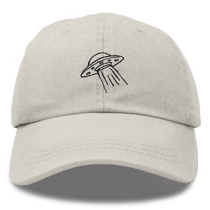 Dalix UFO Embroidered Alien Dad Hat Cotton Baseball Cap Adjustable Mens - 1 of 4