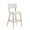 NicBex 25" Teddy Fabric Bar Stools Set of 2/4,Counter Height Bar Stools with Metal Base,Kitchen Island Stools for Dining & Living Room - 2 of 4