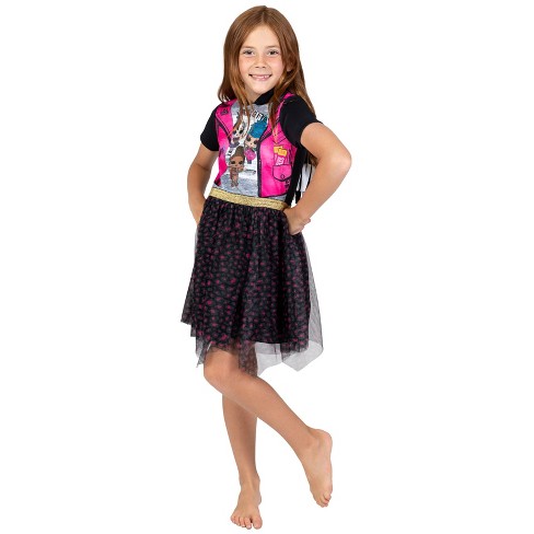 Barbie Little Girls Short Sleeve Dress Pink 7-8 : Target