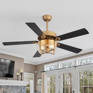 Airsurfer 52" Ceiling Fan with Reversible Motor & Memory Function,Ceiling Fan with 2 Bulb Bases,5 Plywood Blades,Remote Control Included - 1 of 4