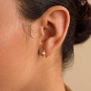 Gold Plated Small Huggie Hoop Earrings with Diamond Flower & CZ, Sterling Silver Hypoallergenic Dangle Jewelry Gift - 4 of 4
