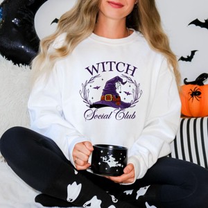 Simply Sage Market Witch Social Club Purple Hat Sweatshirt - 1 of 4