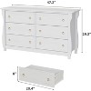 Nasitip Drawer Dresser-Boho Dresser with Curved Legs, Rattan Accents for Living Room, Bedroom Entryway or Balcony - 3 of 4
