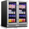 Yeego 30-inch Dual Zone Beverage Cooler, Two Pack, Holds 160 Cans, Undercounter Beer and Wine Refrigerator, Built-In/Freestanding - 2 of 4