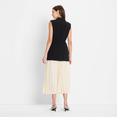 Women's Pleated Midi A-Line Dress - Future Collective