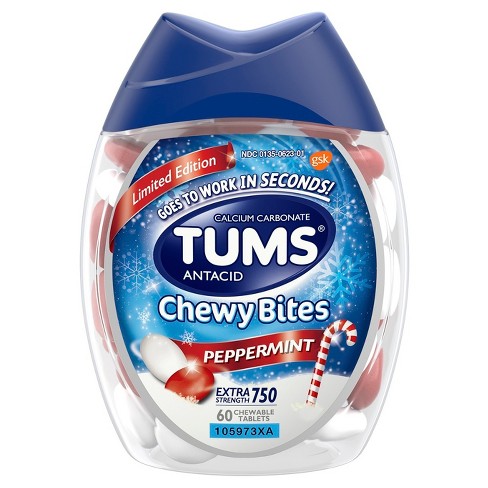 heartburn tums chewable antacid peppermint 60ct