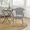 Merrick Lane Mael Stacking Thonet Bistro Style Chair with Arms, Textilene Seat, and Bamboo Finished Metal Frame for Indoor/Outdoor Use - 2 of 4