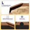 Large Wooden Cedar Sand Box, Wooden Octagon Kids Sandbox with Cover, Sandpit with 4 Benches and Bottom Liner Covered Sand Box for Kids Outdoor - 4 of 4