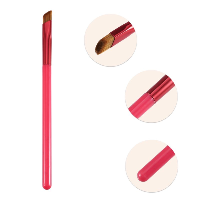Unique Bargains Eyebrow Brush Multifunction Three-Dimensional Concealer Makeup Brush Coffee Red 4Pcs, 3 of 7