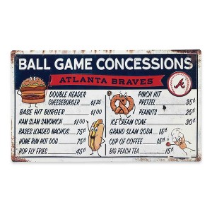 MLB Atlanta Braves Baseball Concession Metal Sign Panel - 1 of 4