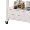 Acme Furniture Ottawa Kitchen Island Stainless Steel and White: Wood Composite, Metal Frame, Storage Cart with Casters - 4 of 4