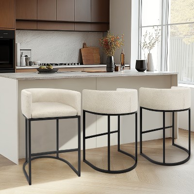 Vatros Upholstered Counter Stool with Metal Frame