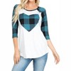 Women's Plaid Heart Raglan Tee - HEIMISH USA - 2 of 3