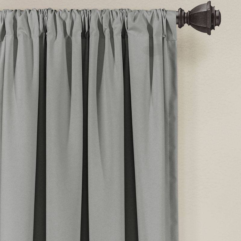 Set of 2 Allison Ruffle Rod Pocket Light Filtering Window Curtain Panels - Lush Décor, 3 of 14