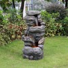 Teamson Home 39.37" Outdoor Faux Stone 4-Tier Birdbath Water Fountain - 3 of 4