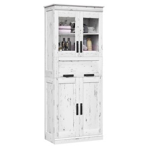 GustoWave Storage Cabinet with Doors and Shelves, Tall Bathroom Cabinet with Drawer, Freestanding Floor Pantry Cabinet, for Laundry Room, Kitchen - 1 of 4