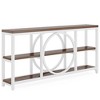 Resenkos Entryway Table, Console Sofa Table,70.9" Console Table, Narrow Sofa Table with 3 Tier Storage Shelves, & Walnut - 4 of 4