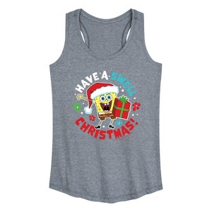 Women's - SpongeBob SquarePants - Have A Swell Christmas Graphic Racerback Tank - 1 of 4