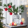 Whisen D3.9" Christmas Ball Ornaments, Decorative Hanging Ball Christmas Tree Ornaments, Set of 6 - Red - 3 of 4