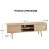 Angel Sar Rattan TV Stand for TVs up to 60 inches, Boho Media Entertainment Center with 2 Movable Doors - 2 of 4