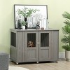 45" Wooden Dog Crate Furniture for Large Dogs,Indoor Pet Kennel End Table with Locking Doors and Steel Ventilation Panels - LAOTIES - 2 of 4