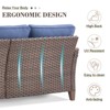 Belord Outdoor Patio Furniture Set with Swivel Chairs, All Weather Brown Wicker Outdoor Sofa Set with Metal Coffee Table and Comfort Thick Cushion - 3 of 4