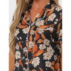 cheibear Women's Silky Short Sleeves Sleepshirt with Pants Sleepwear Pajama Set 2 Pcs - 4 of 4
