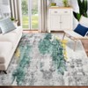 8x10 Large Modern Abstract Area Rug, Machine Washable Non Slip Rug Low Pile Thin Floor Carpet for Living Room, Bedroom, Dining Room, Yellow-green - 2 of 4